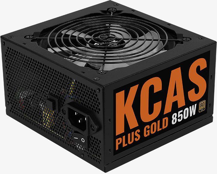 Блок питания Aerocool ATX 850W KCAS PLUS GOLD 850W ARGB 80+ gold 24+2x(4+4) pin APFC 120mm fan color LED - фото 1 - id-p222786280