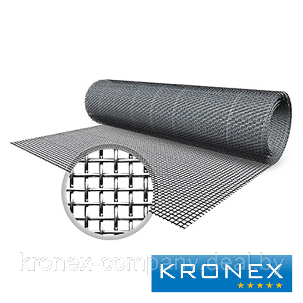Сетка тканая оцинк. KRONEX 2.5*2.5*0.4 мм. (рулон 1*25 м.) - фото 1 - id-p80330291