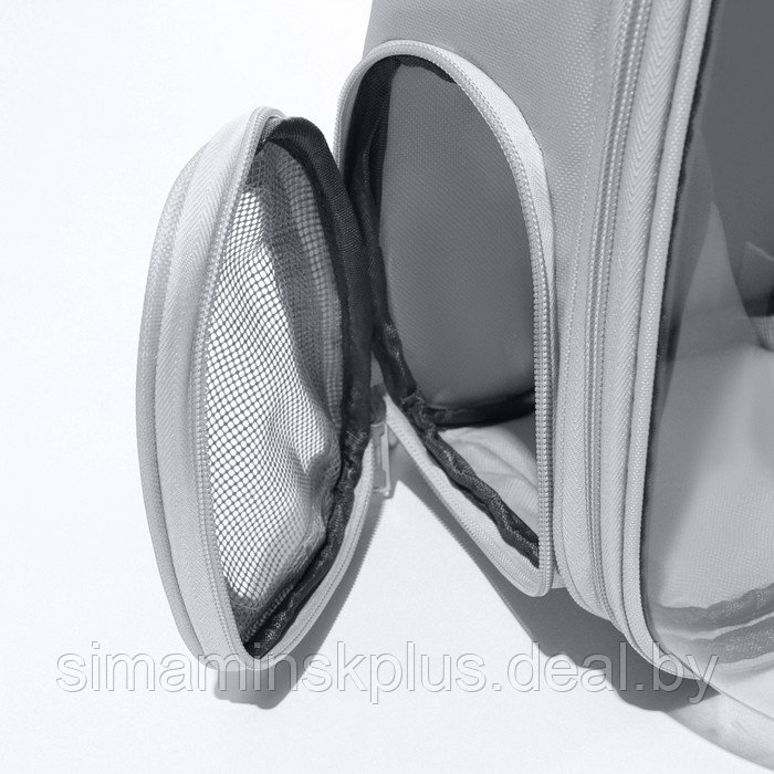 Рюкзак для переноски "Котик", прозрачный, 32 х 28 х 42 см, серый - фото 10 - id-p222787503