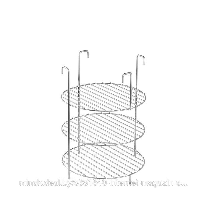 Решетка 3-х ярусная на крестовину тандыра, d-25 см, h-33 см, расстояние между ярусами 10 см - фото 4 - id-p222787932