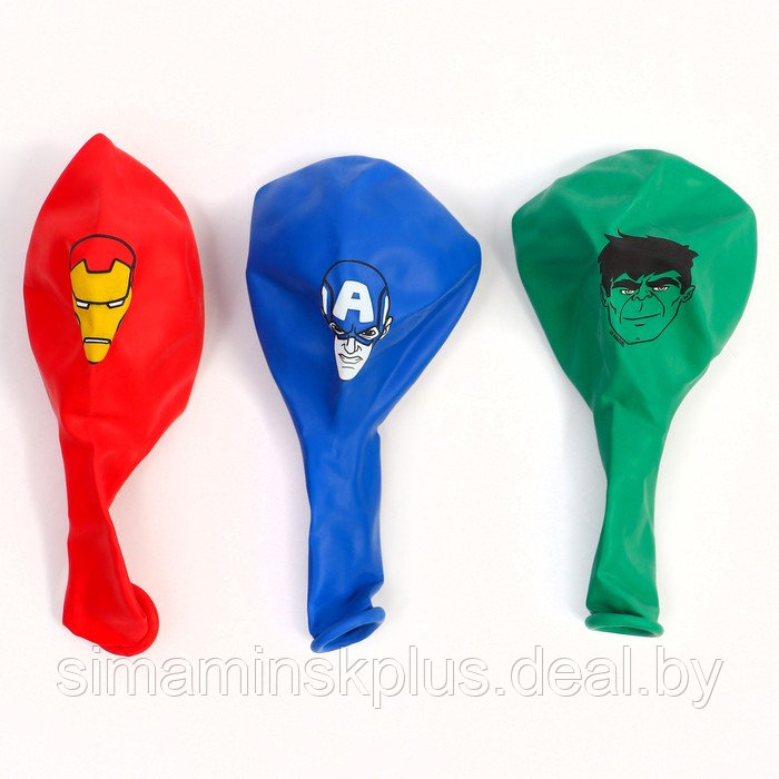 Воздушные шары цветные "С Днем Рождения!",12 дюйм (набор 25 шт), Мстители - фото 3 - id-p222788045