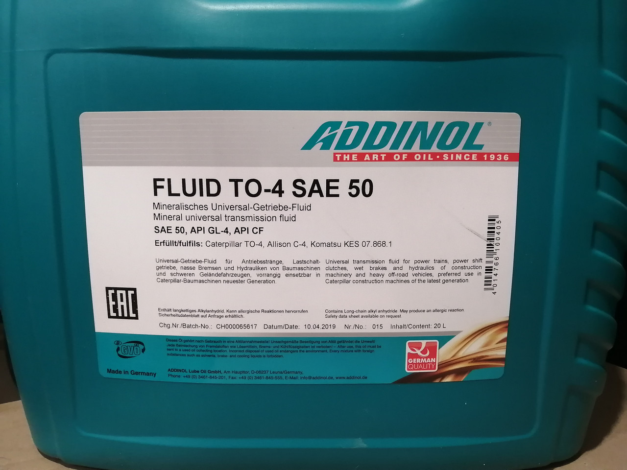 TO-4 SAE 50 Трансмиссионное масло ADDINOL FLUID, 20л - фото 2 - id-p61701125
