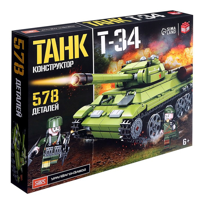 UNICON Конструктор "Танк Т-34", 578 деталей - фото 3 - id-p222795618