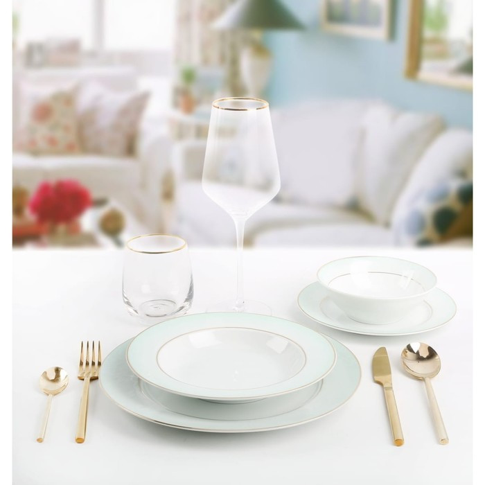 Набор столовой посуды из фарфора, 24 предмета, белый - фото 1 - id-p222796051