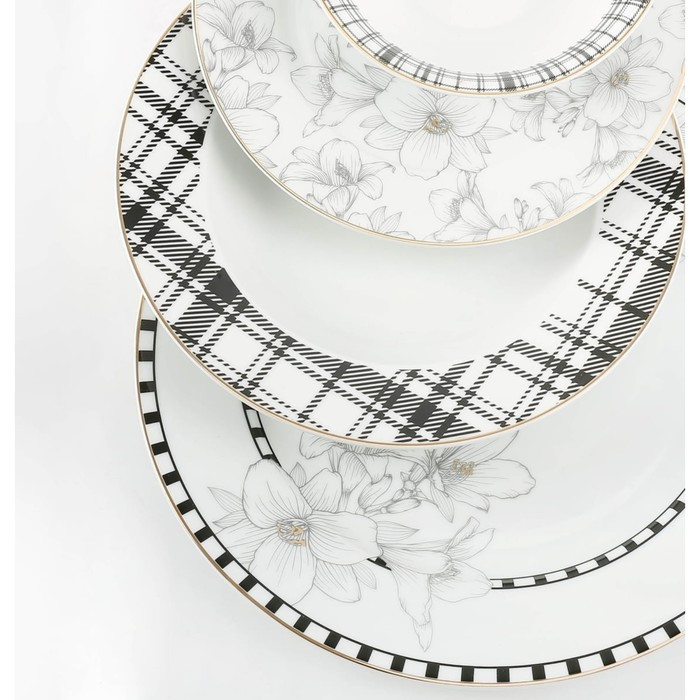 Набор столовой посуды из фарфора, 24 предмета, белый - фото 3 - id-p222796052