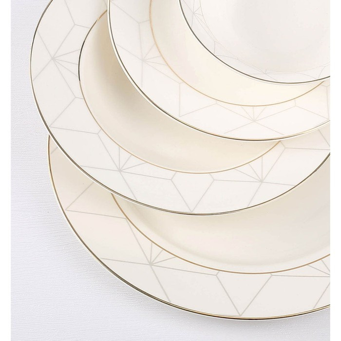 Набор столовой посуды из костяного фарфора, 24 предмета - фото 5 - id-p222796059