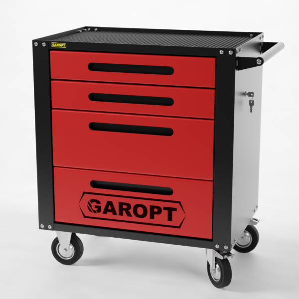 Тележка инструментальная Garopt 4 ящика, Серия "Standart", артикул GTS4.red - фото 1 - id-p222809943