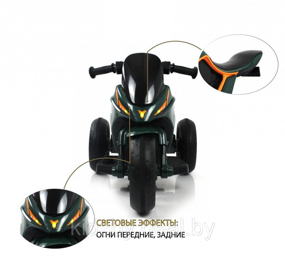 Детский электромотоцикл RiverToys G004GG (зеленый) - фото 2 - id-p222810343