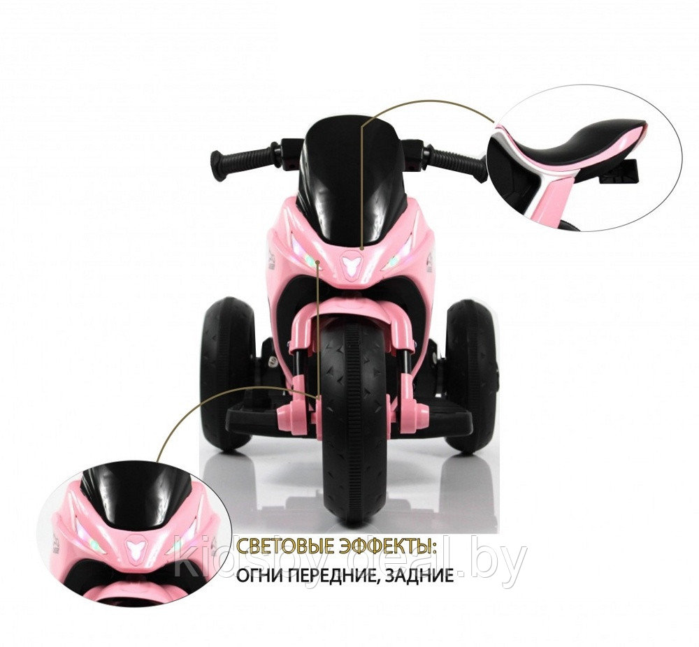 Детский электромотоцикл RiverToys G004GG (розовый) - фото 5 - id-p222810345