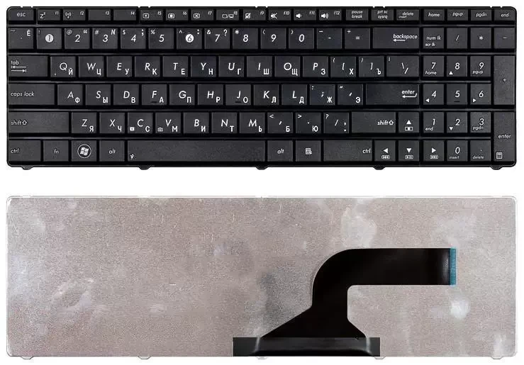 Клавиатура для ноутбука Asus K52, A52, A72, N53, B53, F50, F70, G51, G60, G73, K53, K72, черная (NSK-UGC0R) - фото 1 - id-p222812287