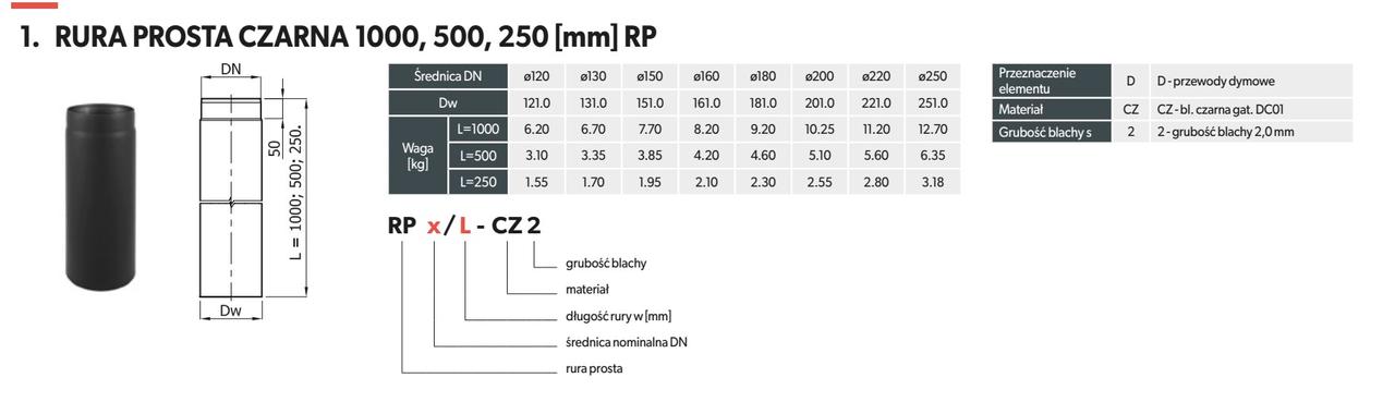 Труба черная Darco 250 мм - фото 2 - id-p222813051