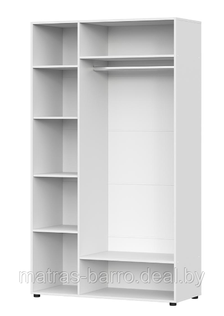 Распашной трехдверный шкаф Токио с зеркалом цвет белый - фото 2 - id-p154273786