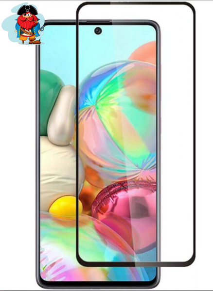 Защитное стекло для Samsung Galaxy A81, A91 5D (полная проклейка), цвет: черный - фото 1 - id-p222814589