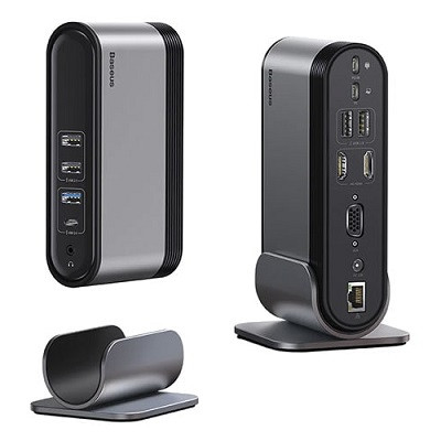 USB-хаб Baseus UnionJoy 17-Port Triple-Display Docking Station (B00532304811-00) - фото 4 - id-p222816679