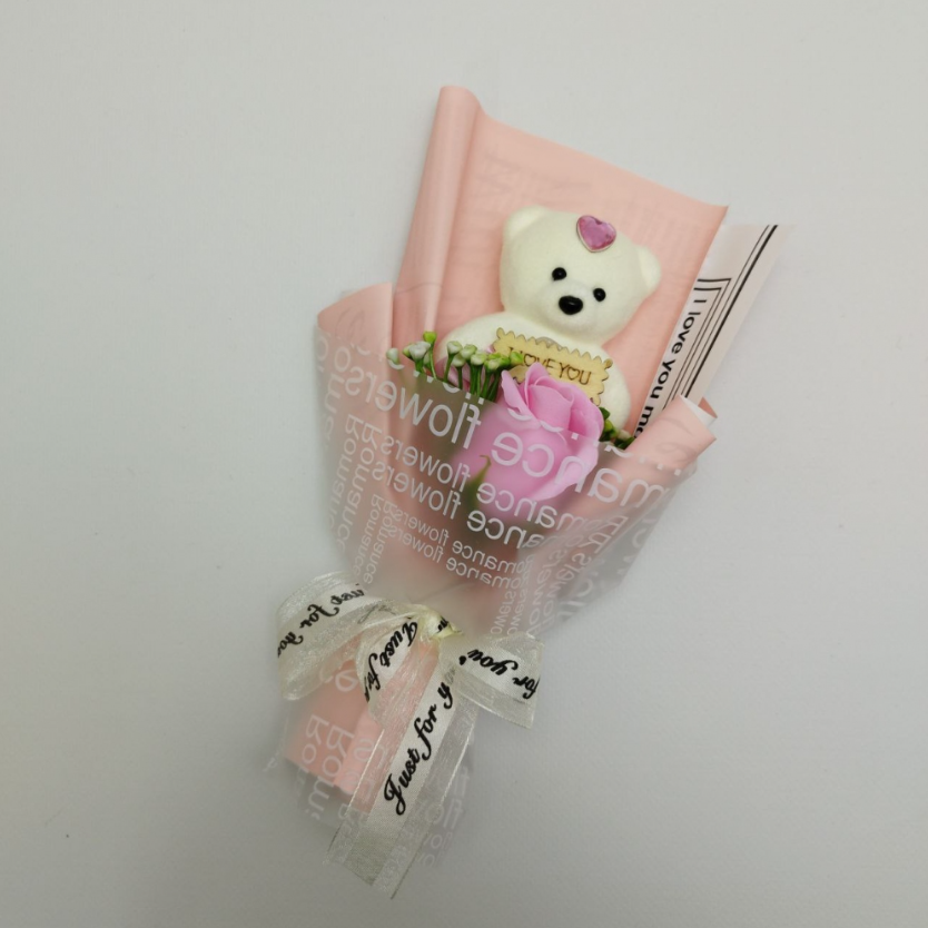 Подарочный букет Мишка с мыльной розой I LOVE You / Подарочный набор - фото 7 - id-p222816987