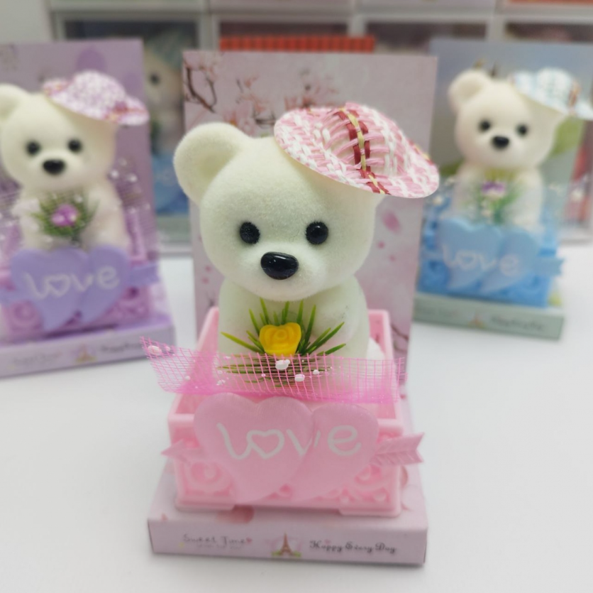 Подарочный Мишка с розой Love в коробке Happy Life / Сувенир на праздник - фото 4 - id-p222817080