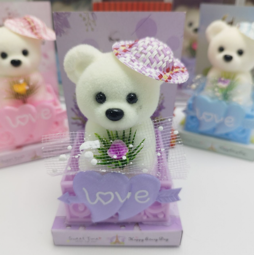 Подарочный Мишка с розой Love в коробке Happy Life / Сувенир на праздник - фото 3 - id-p222817080