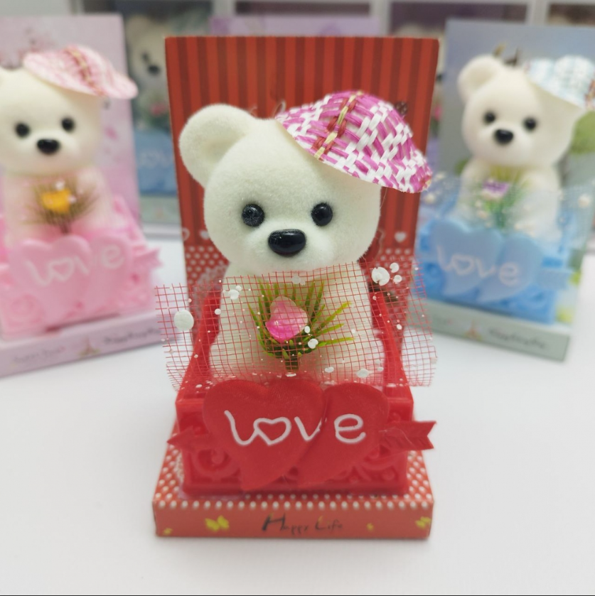 Подарочный Мишка с розой Love в коробке Happy Life / Сувенир на праздник - фото 1 - id-p222817080