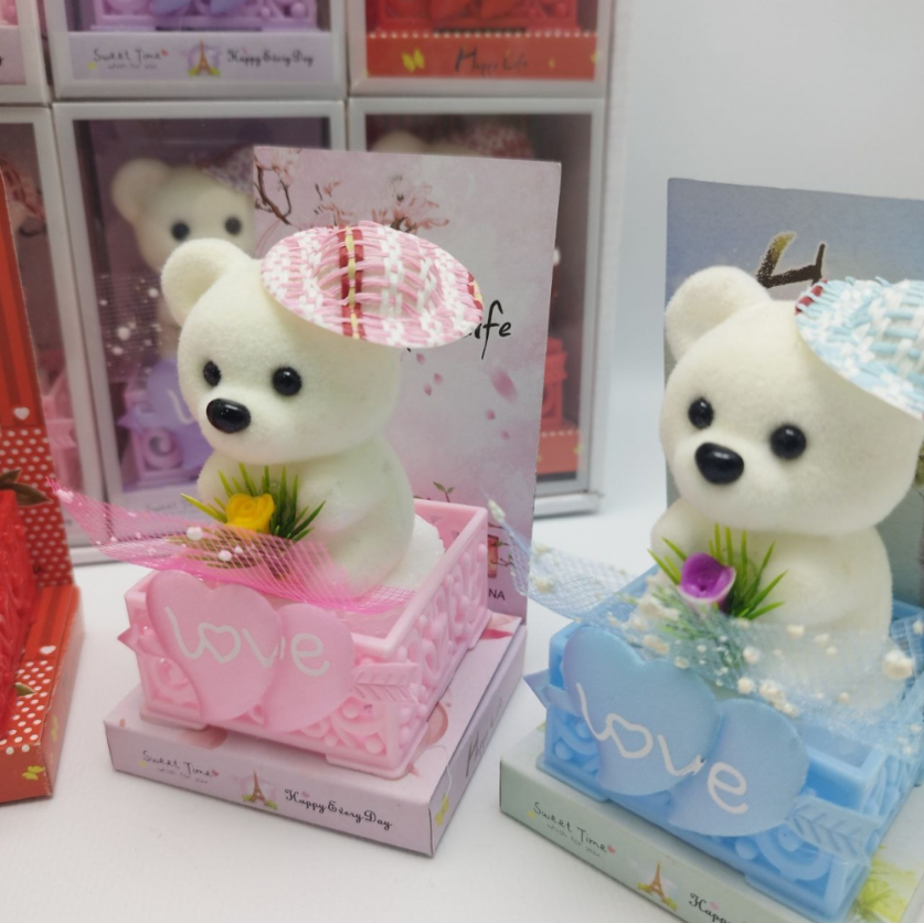 Подарочный Мишка с розой Love в коробке Happy Life / Сувенир на праздник - фото 5 - id-p222817080