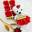 Подарочный набор из Мишки, мыльных роз и фольгированной розы / Подарок 8в1 в коробке Красный, фото 6
