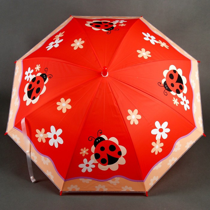 Зонт детский «Божья коровка», полуавтоматический, r=40см, цвет красный - фото 2 - id-p222819532