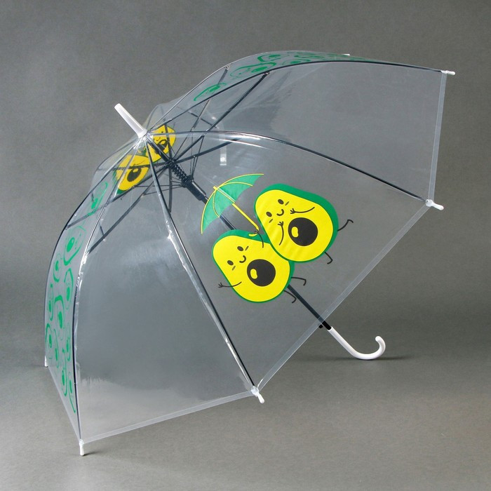Зонт детский «Авокадо» полуавтомат прозрачный, d=90см - фото 3 - id-p222819533