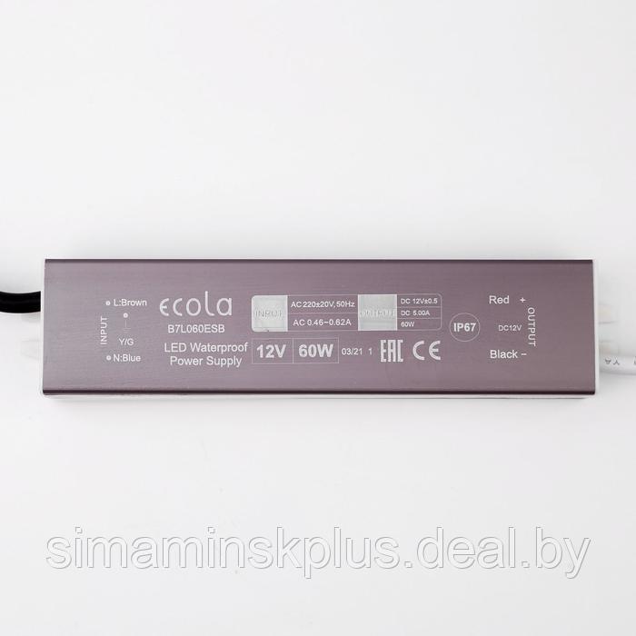 Блок питания Ecola для светодиодной ленты 12 В, 60 Вт, IP67 - фото 4 - id-p222821032