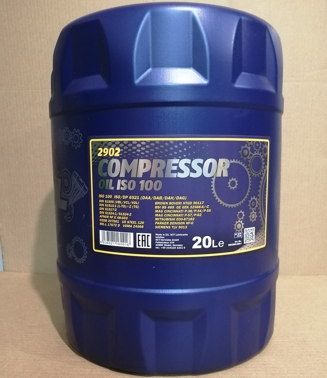 VDL 100 Компрессорное масло ISO 100 Mannol Compressor 2902, 20л - фото 1 - id-p205694849
