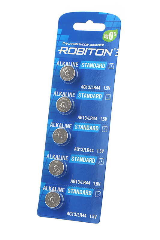 Батарейка (элемент питания) Robiton Standard R-AG13-0-BL10 AG13 (0% Hg) BL10, 1 штука - фото 1 - id-p222829030