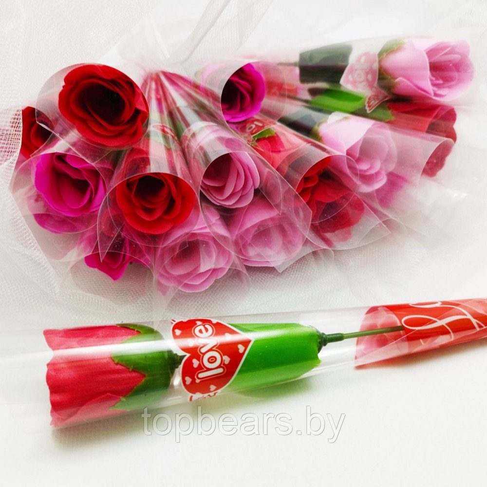 Мыльная роза в подарочной упаковке / Роза из мыла Нежно-розовый - фото 3 - id-p222829319