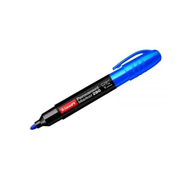Маркер перманентный пулевидный синий LUXOR 280 (толщ. линии 1.0-3.0 мм. Цвет синий) (LUXOR3542) - фото 1 - id-p222829491