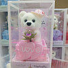 Подарочный Мишка с розой Love в коробке Happy Life (фигурка)/ Сувенир на праздник   Розовый, фото 8