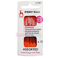 Иглы для ручного шитья Black Household 12шт PONY 13831