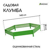 Клумба оцинкованная, d = 140 см, h = 15 см, ярко-зелёная, Greengo