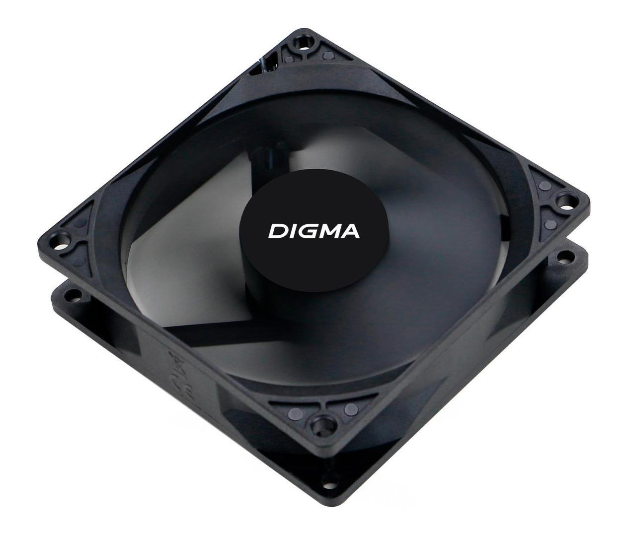 Вентилятор Digma DFAN-90 90x90x25mm 3-pin 4-pin (Molex)23dB 82gr Ret