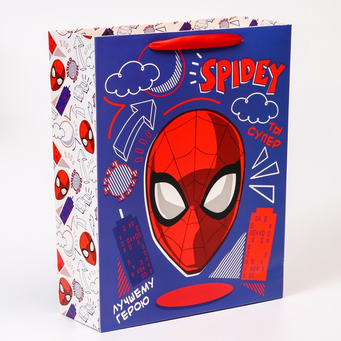 Пакет подарочный "Поздравляю!", Человек-паук, 31х40х11,5 см - фото 1 - id-p222831755