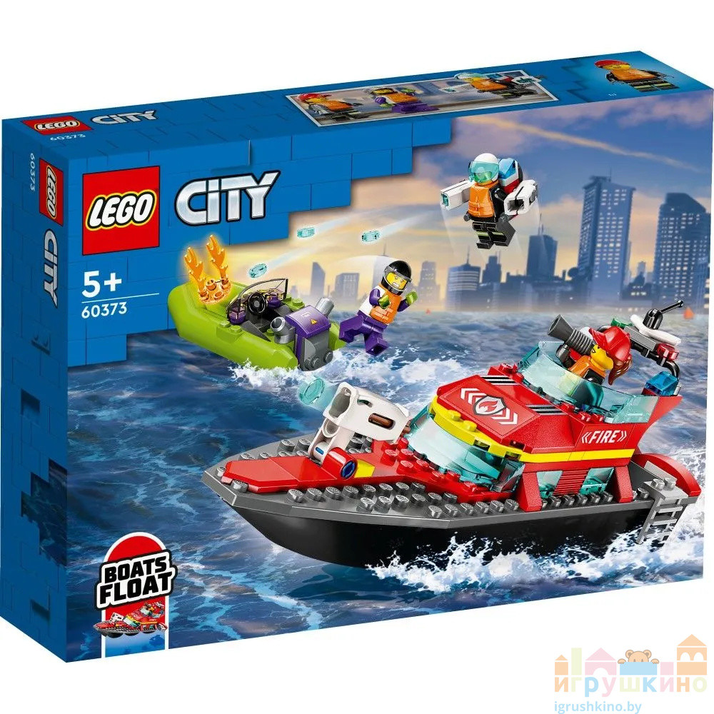 Конструктор Lego City 60373 Пожарно-спасательная лодка Лего Сити - фото 1 - id-p222831951