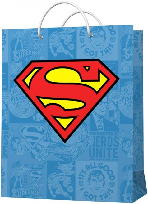 Пакет праздничный Супермен Синий 23*18*10 - фото 1 - id-p222831981