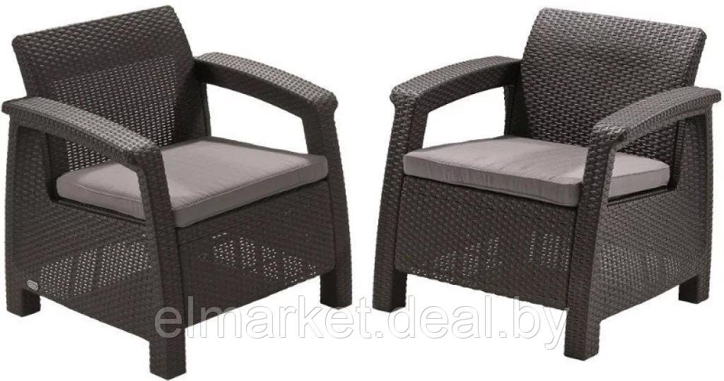Набор уличной мебели Keter CORFU II DUO графит, 2 кресла - фото 1 - id-p222811415