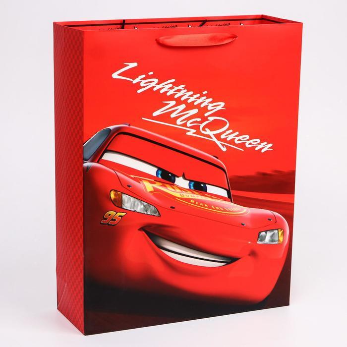 Пакет ламинат вертикальный "McQueen", Тачки, 31х40х11 см - фото 1 - id-p222832246