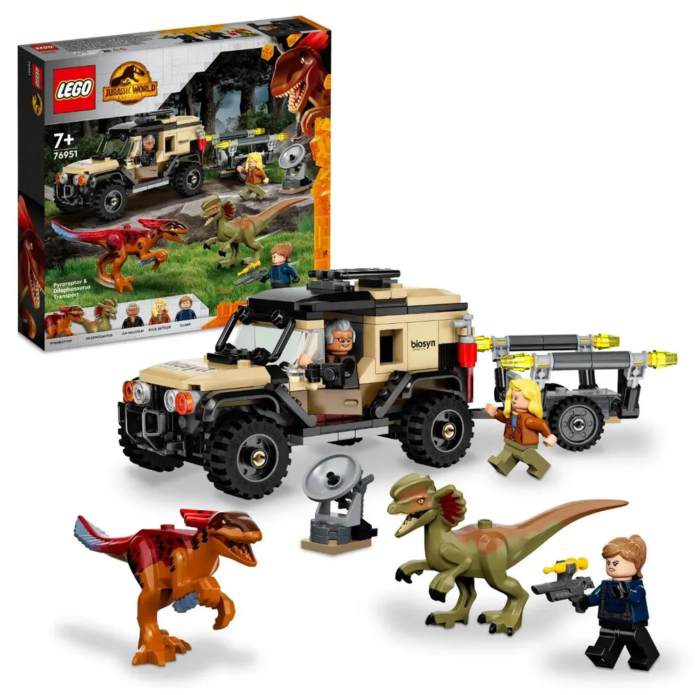 Конструктор LEGO 76951 Jurassic World Транспорт пирораптора и дилофозавра Лего Мир Юрского Периода - фото 1 - id-p222832303
