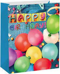 Пакет подарочный, С Днем Рождения! (разноцветные шарики), Голубой - фото 1 - id-p222832467