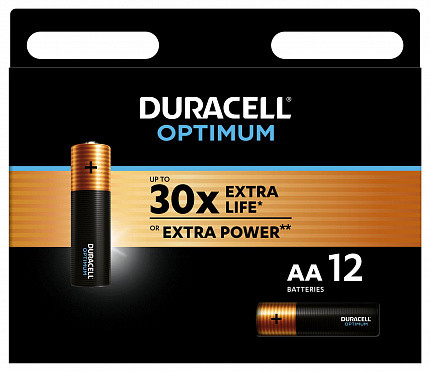 Батарейки AA Duracell Optimum LR6/MX1500 12BP - фото 1 - id-p222832518