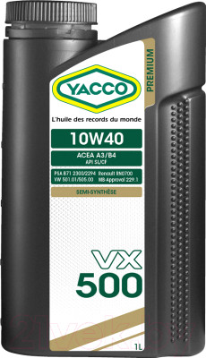 Моторное масло Yacco VX 500 10W40 (1л) - фото 1 - id-p222840708