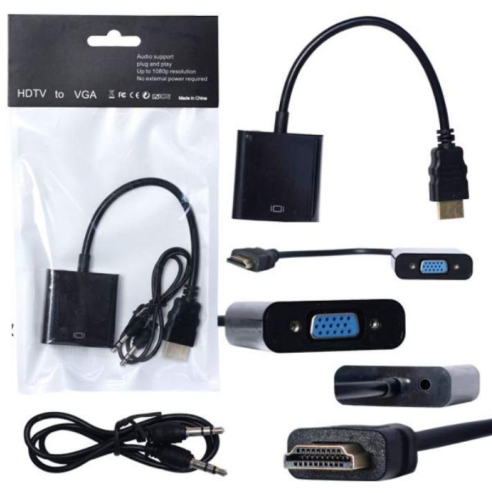Адаптер H177 HDMI to VGA+AUX (Черный) - фото 1 - id-p222840844