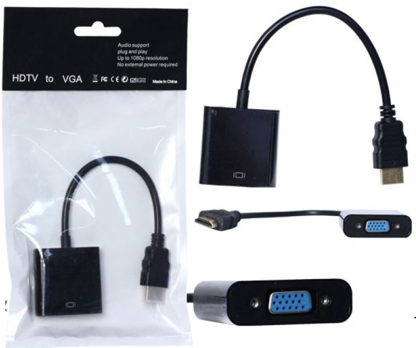 Адаптер H179 HDMI to VGA (Черный) - фото 1 - id-p222841657