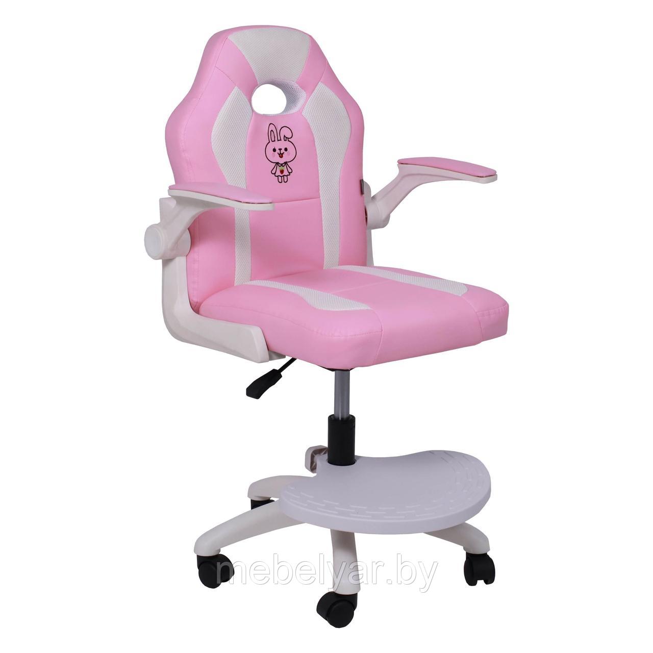 Кресло поворотное JASMINE, WHITE, ткань, розовый AksHome - фото 1 - id-p222841658