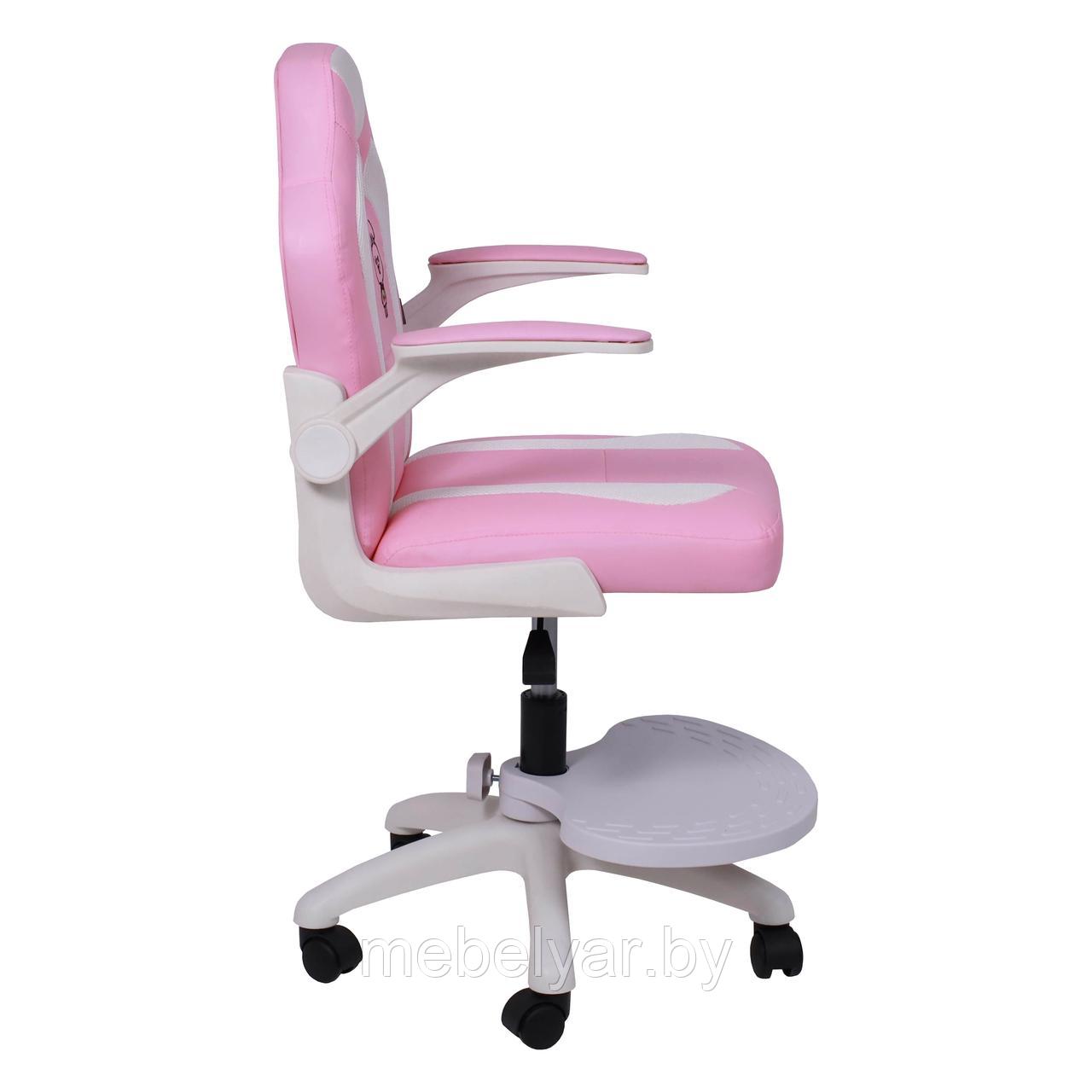 Кресло поворотное JASMINE, WHITE, ткань, розовый AksHome - фото 2 - id-p222841658