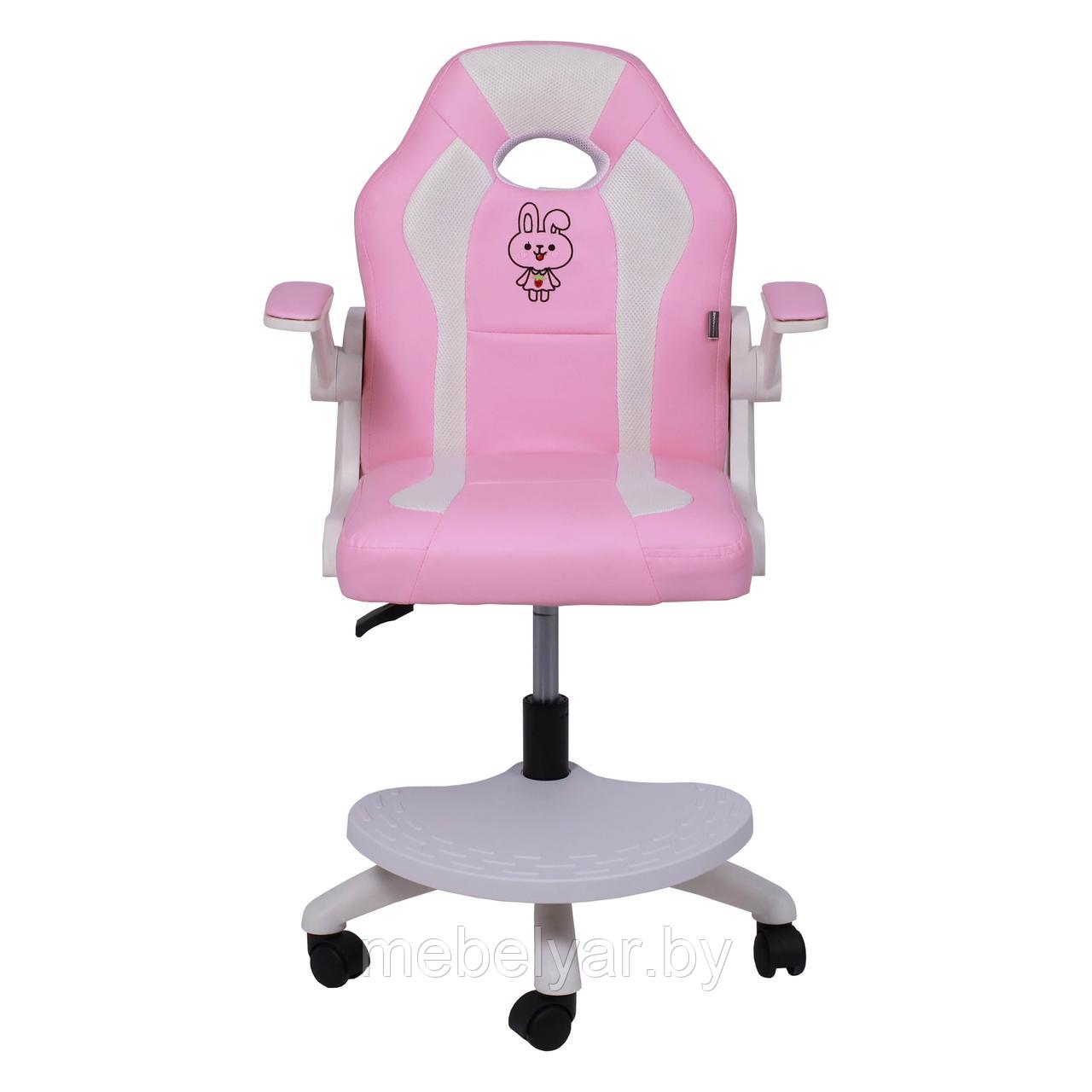 Кресло поворотное JASMINE, WHITE, ткань, розовый AksHome - фото 3 - id-p222841658