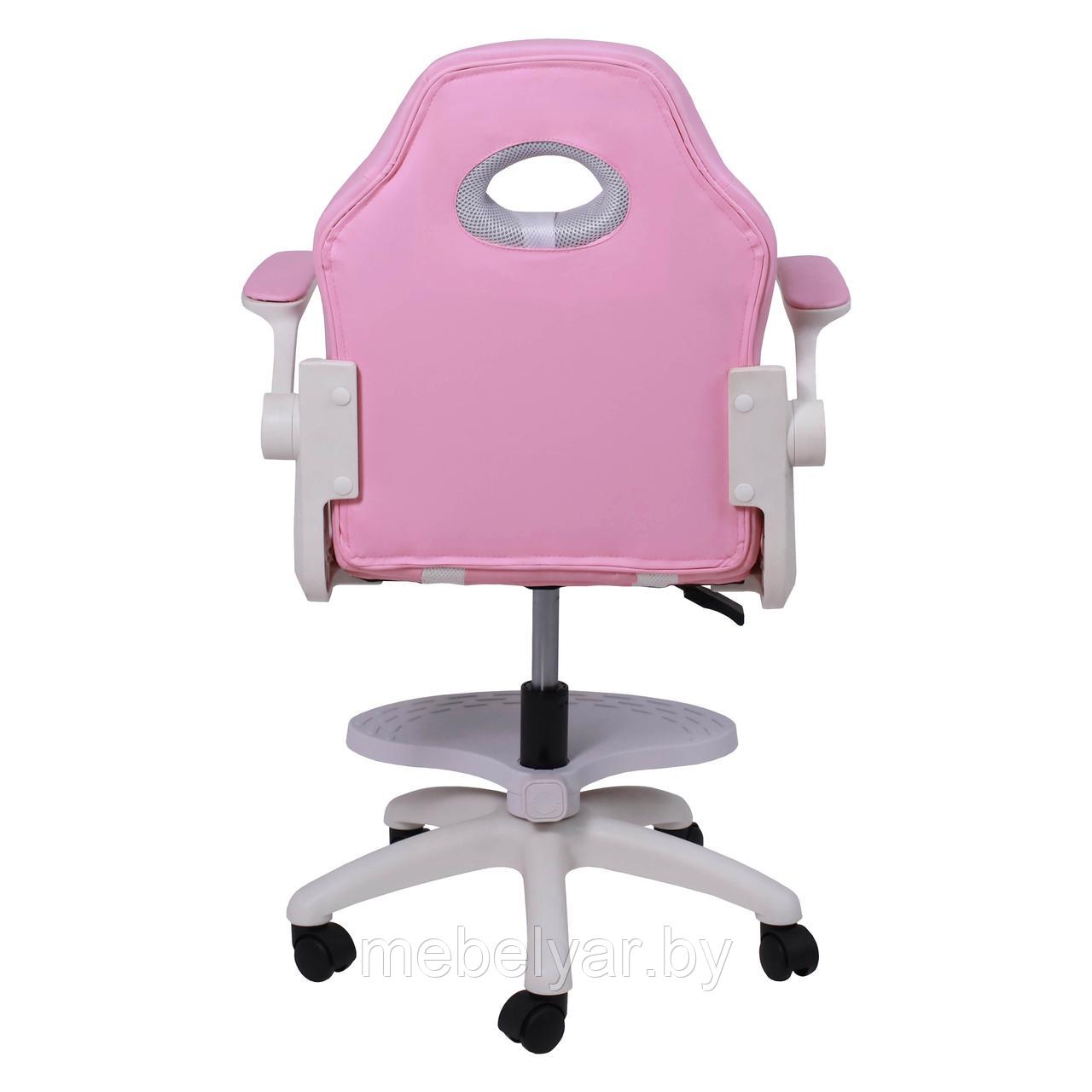Кресло поворотное JASMINE, WHITE, ткань, розовый AksHome - фото 4 - id-p222841658